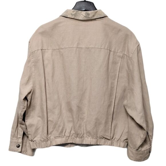 Anthropologie HEI HEI Khaki Camo Linen Cropped Jacket L - Picture 8 of 10